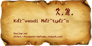 Kövesdi Mátyás névjegykártya