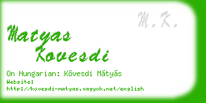 matyas kovesdi business card